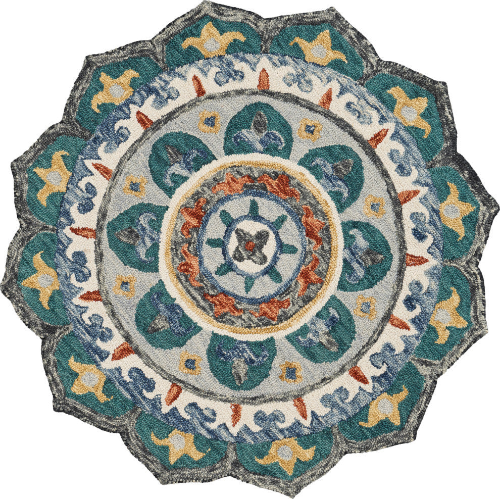 Eclectic Floral Mandala Indoor Area Rug, 6' Round