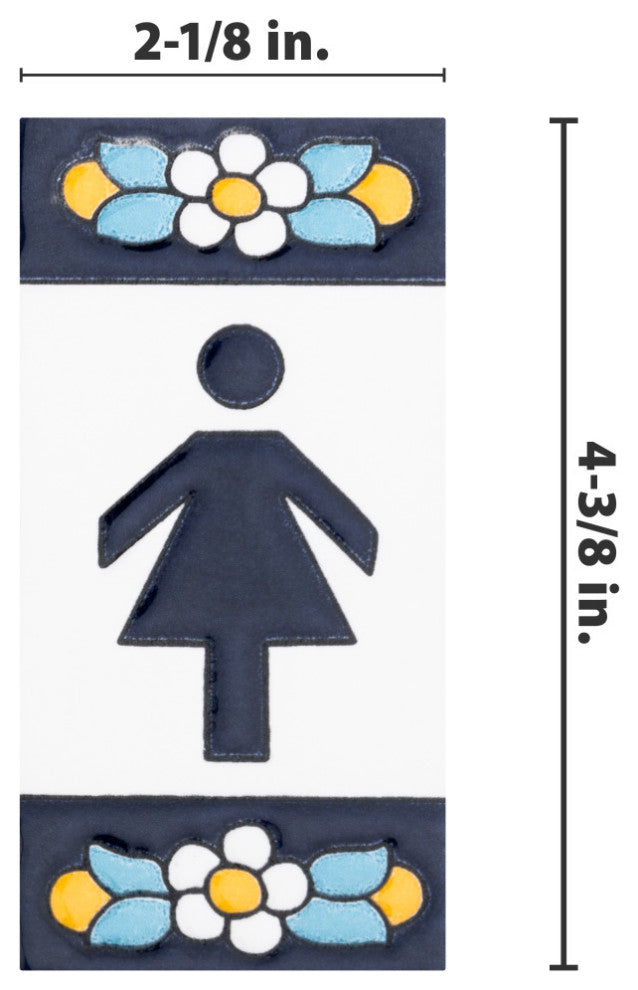 Sevillano Flora Letters 2-1/8 in. x 4-3/8 in. Ceramic Wall Tile, Girl
