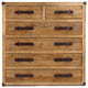 Albert Rustic Vintage Style 6-Drawer Sideboard With Leather Handles