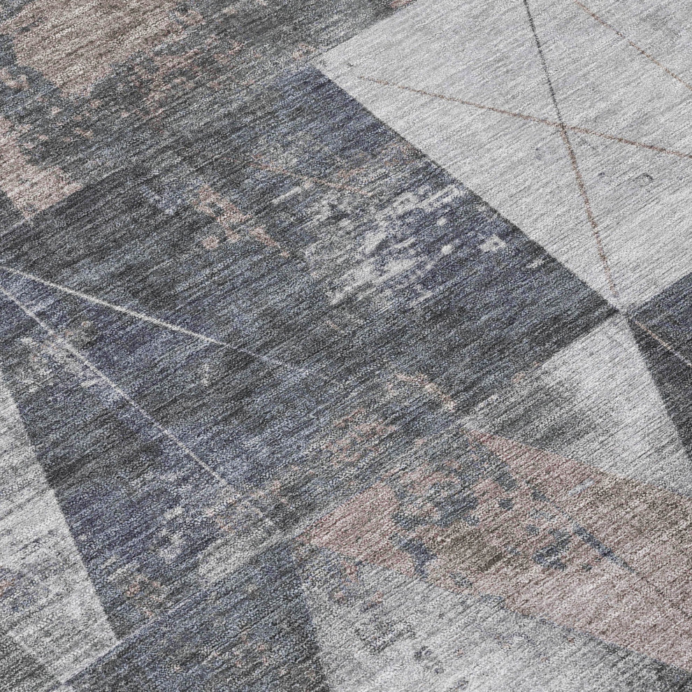 Machine Washable Indoor/Outdoor Chantille ACN1888 Gray 3' x 5' Rug