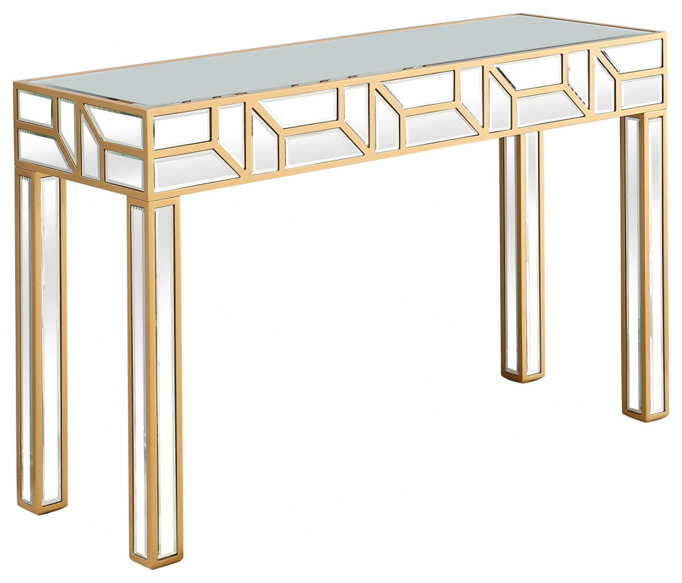 Gold Geometric Console Table