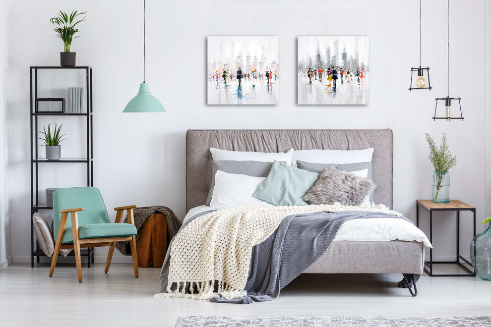 "Snow Fall II" Abstract Hand Painted Canvas Art