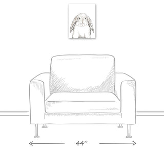 Baby Bunny Sketch Canvas Wall Art, 11x14
