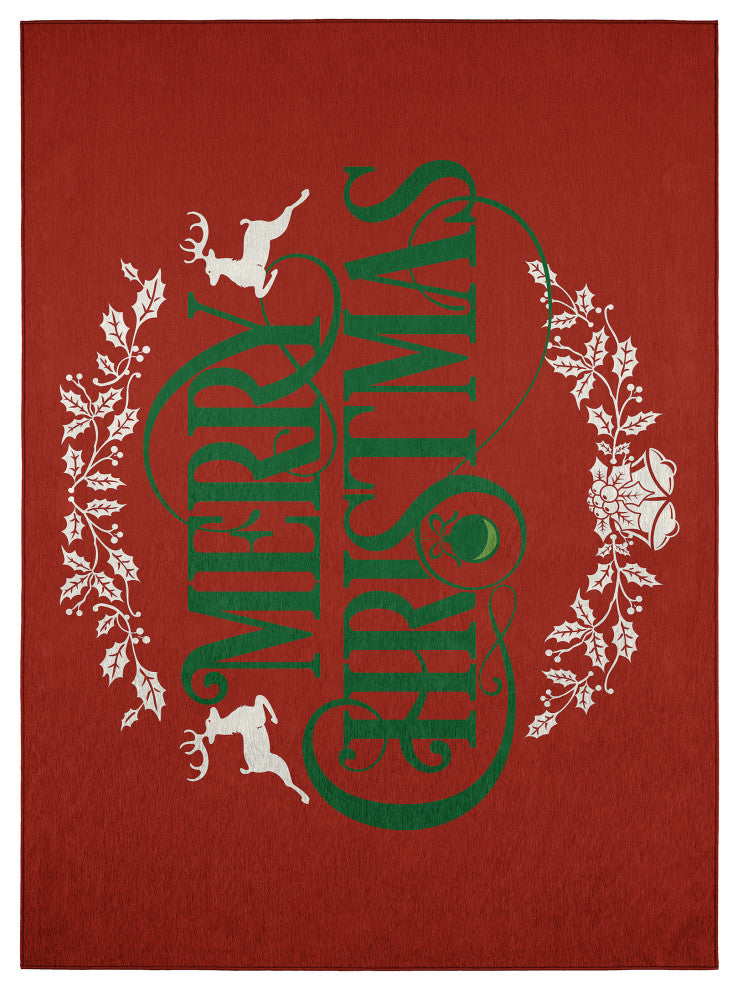 Indoor/Outdoor Wonderland WN6 Red Machine Washable 3' x 5' Rug