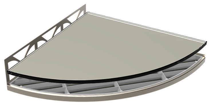 TileWare Structural Surfaces Claddy T-Shelf w/ Glass Cover, Loft