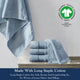 Delara 100% Organic Cotton Plush Bath Towels, 30"x58", Set of 4, Light Blue