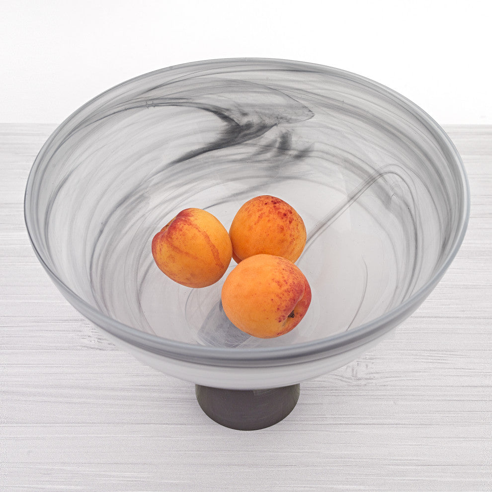 Milky Way Footed Alabaster Glass Centerpiece Bowl, 10x7"