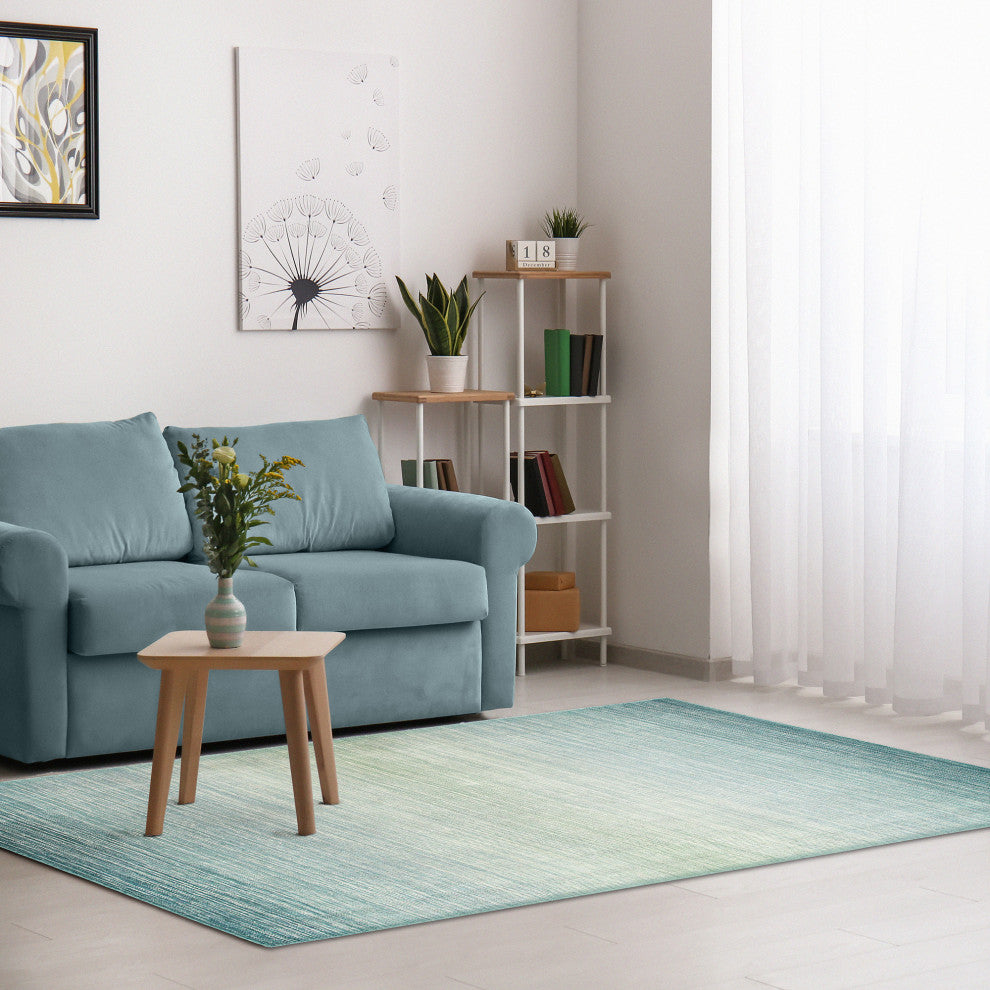 Aruba Ombre Indoor Rug, Aqua, 7'6"x9'6"