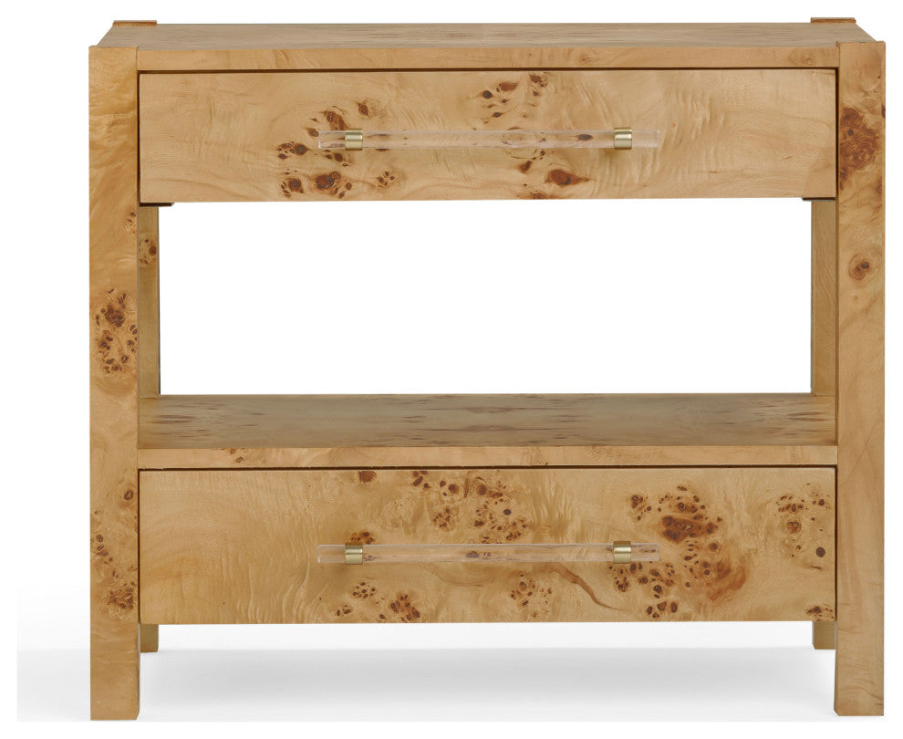 Brandyss Nightstand, Honey Burl