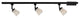 3-Light Matte Black Linen Glass Linear Track Lighting Kit