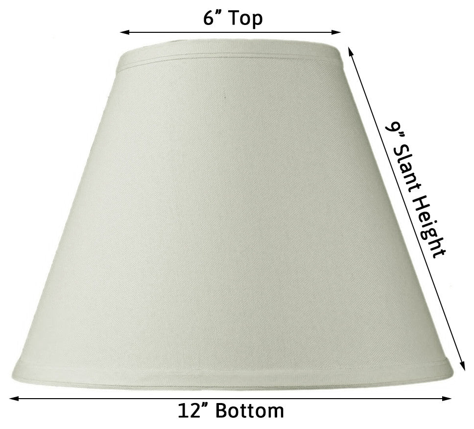 6x12x9 Hard Back Empire Lamp Shade Light Oatmeal