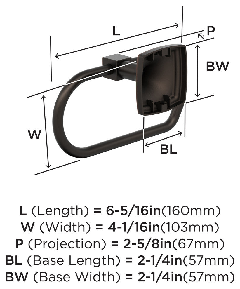 Amerock Stature Transitional Single Post Toilet Paper Holder, Oil Rubbed Bronze