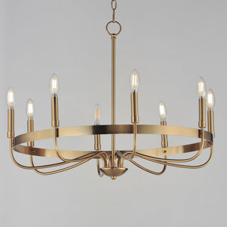 Maxim 14498 Frankie 8 Light 29"W Taper Candle Style Chandelier - Satin Nickel
