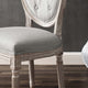 French Vintage Side Dining Chair, Fabric, Wood, Gray, Modern, Cafe Bistro