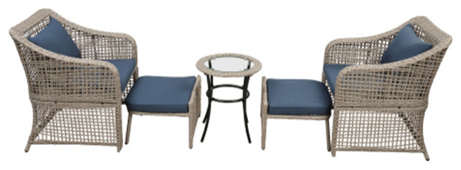 5 Piece Outdoor Conversation Set Patio Furniture Set Rattan Wicker Bistro Set