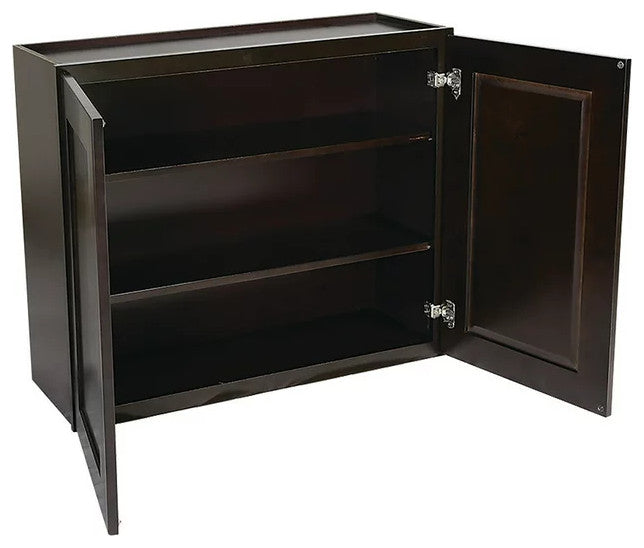 Wall Hanging Storage Cabinet, Soft Closing Door & Hidden Shelves, Espresso, 33"