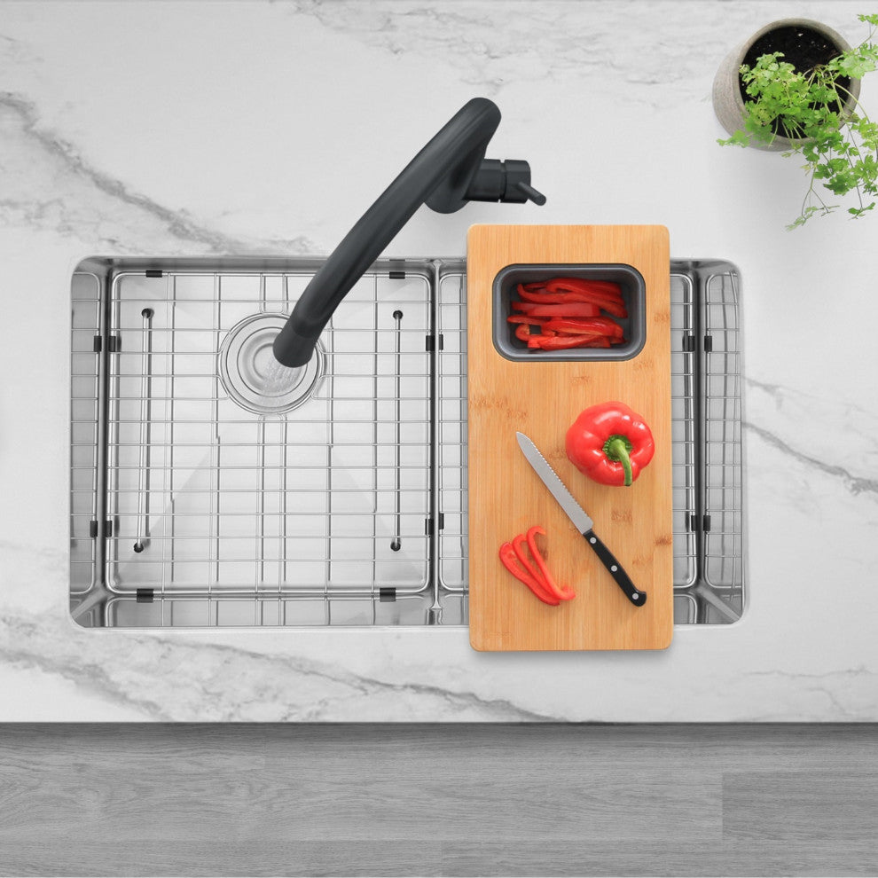 STYLISH Kitchen Sink Faucet Single Handle Pull Down Dual Mode Stainless Steel