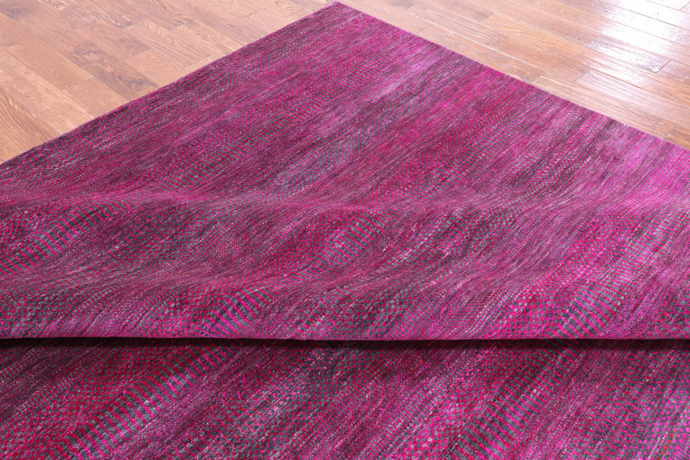 12' Square Wool and Silk Handmade Super Savannah Gabbeh Rug Q8613