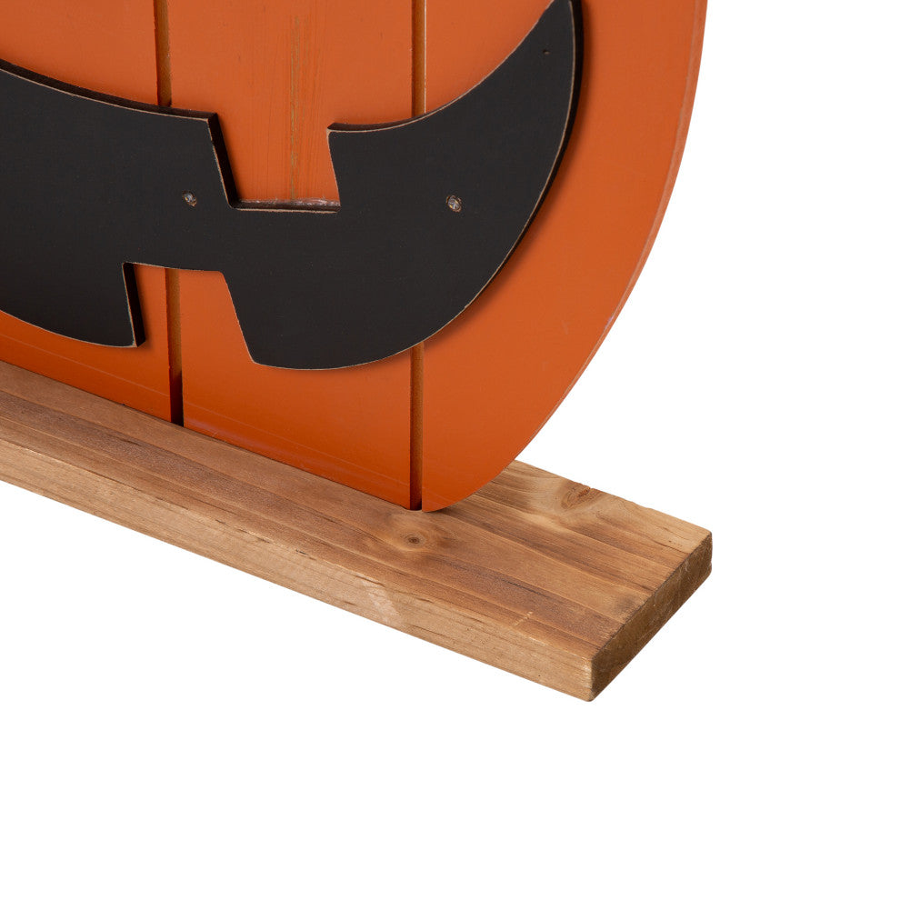 30"H Lighted Wooden  Pumpkin Porch Decor