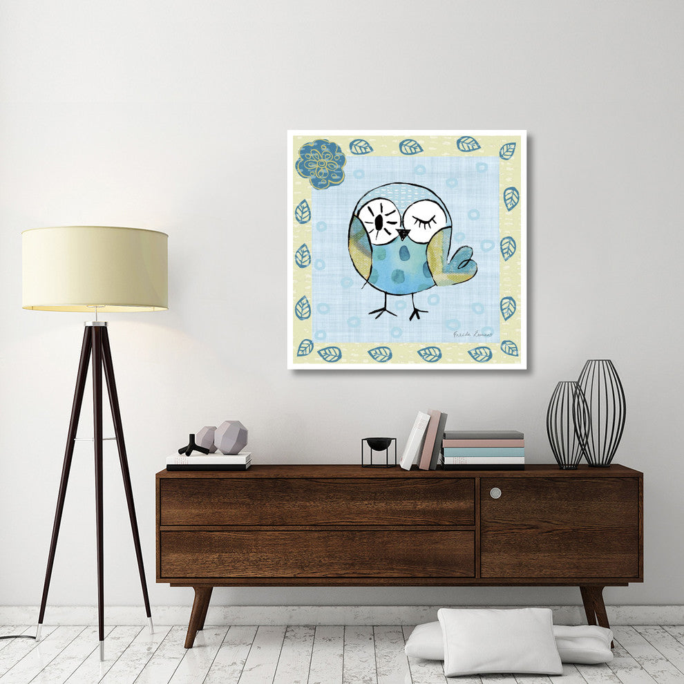 "Whimsy Owls I" Digital Paper Print by Farida Zaman, 42"x42"