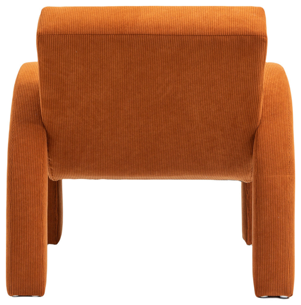 Corduroy Fabric Upholstered Accent Chair, Cognac