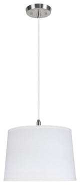Aspen Creative 72326-11, 2-Light Fabric Lamp Shade Hanging Pendant, White