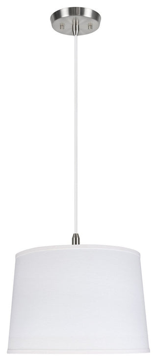 Aspen Creative 72326-11, 2-Light Fabric Lamp Shade Hanging Pendant, White