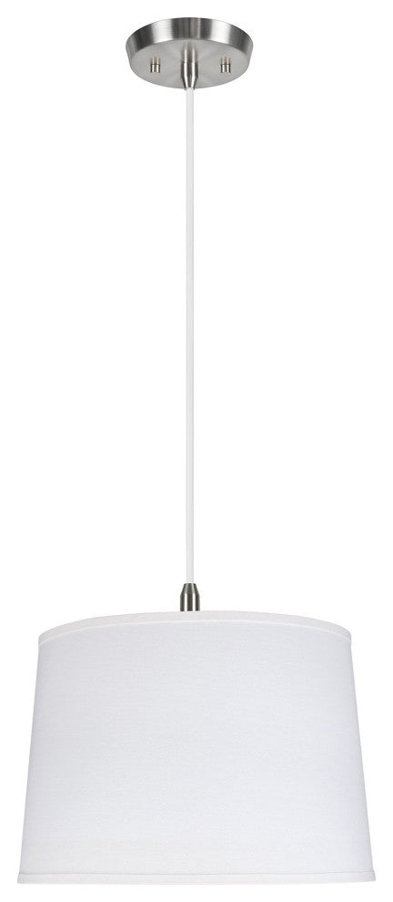 Aspen Creative 72326-11, 2-Light Fabric Lamp Shade Hanging Pendant, White