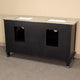 62" Double Sink Vanity-Wood-Ebony