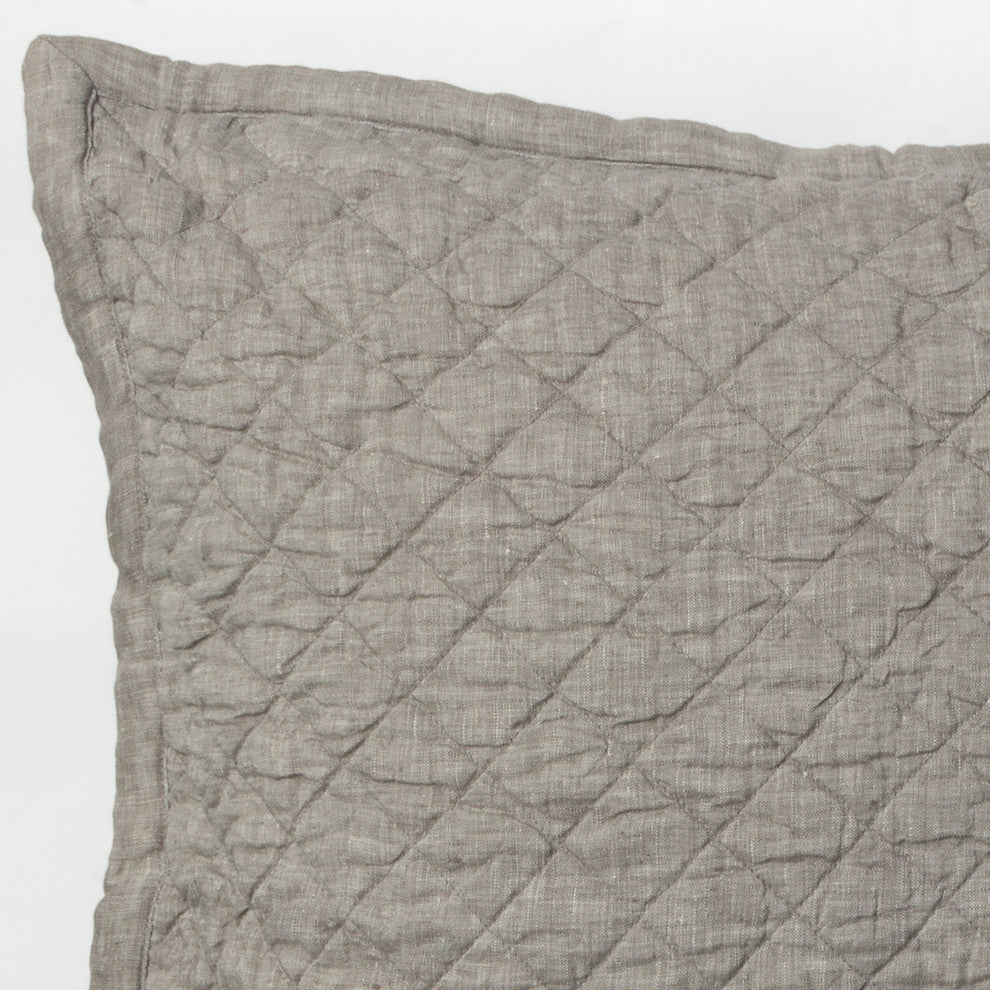 Kenneth Linen Pillowcase Sham, Gray, Standard
