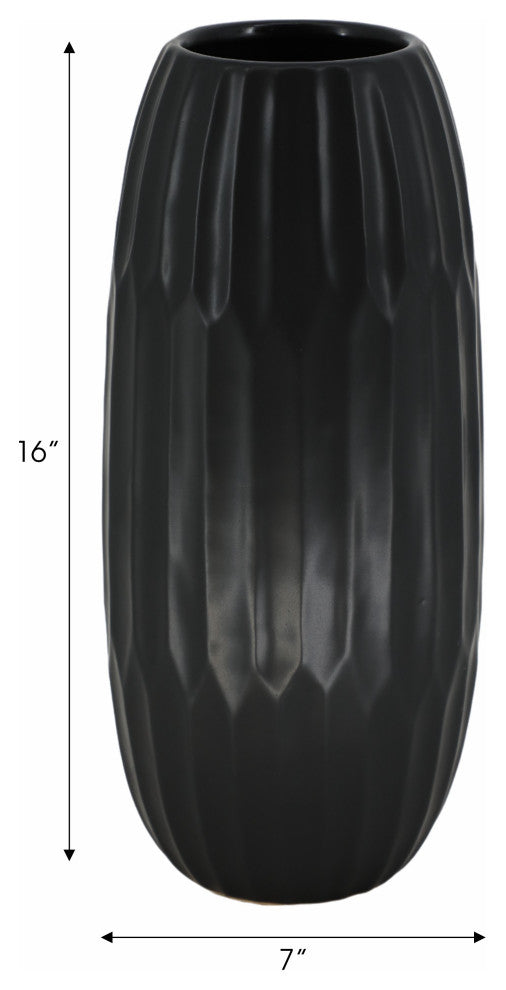 Ceramic 16" Vase, Black