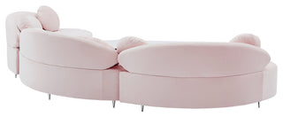Vivacious Velvet Upholstered 3-Piece Sectional, Pink