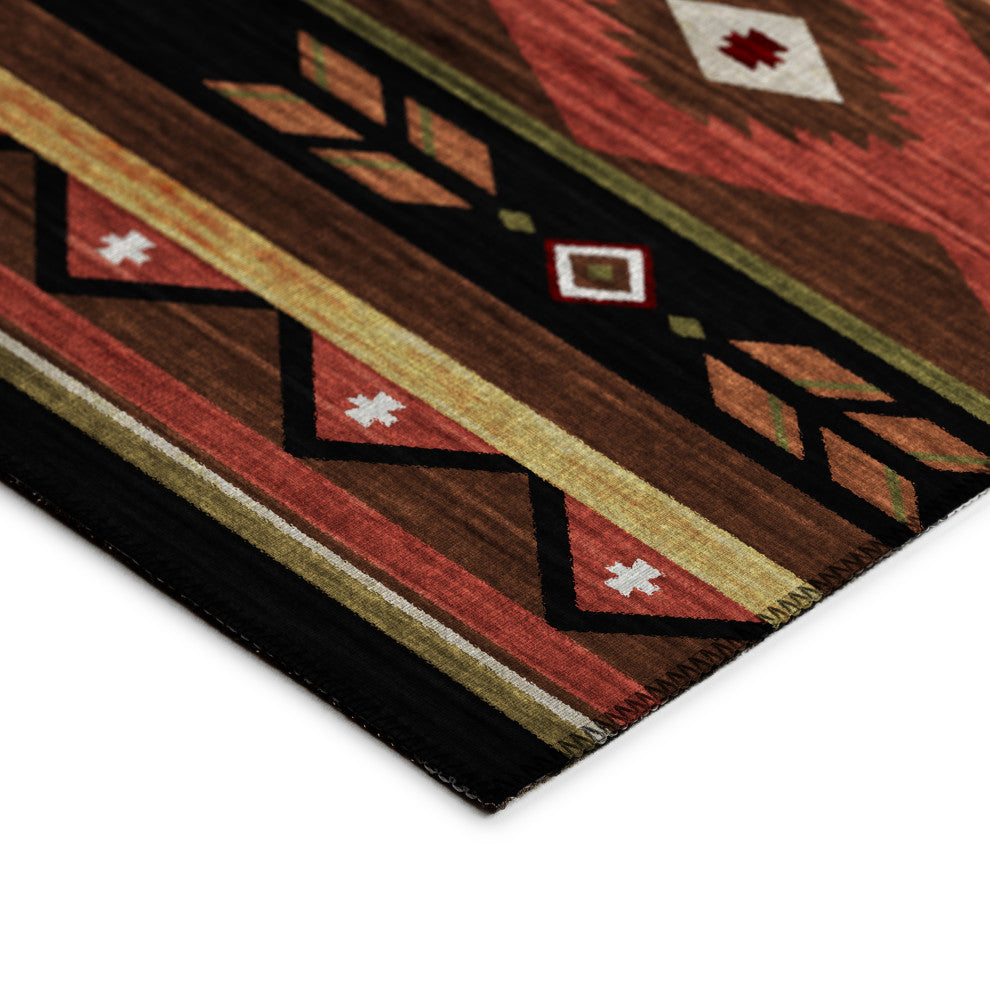 Indoor/Outdoor Phoenix PH3 Chocolate Machine Washable 10' x 14' Rug