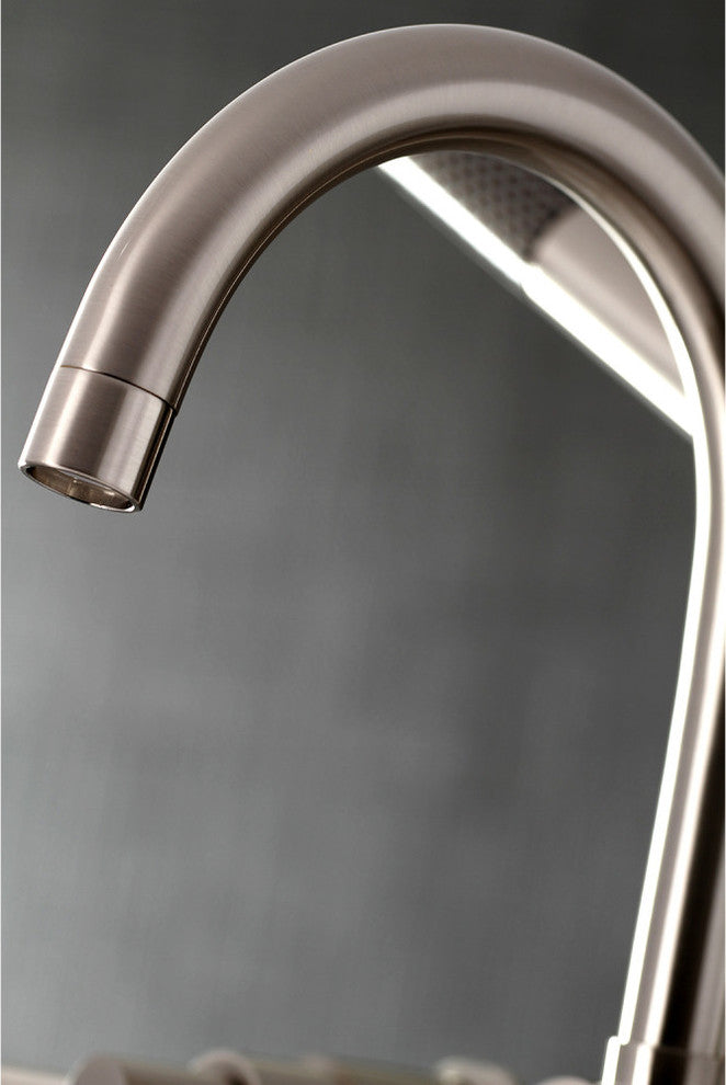 Aqua Vintage 7" Deck Mount Clawfoot Tub Faucet, Brushed Nickel