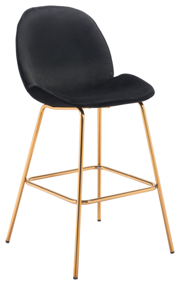 Siena Bar Chair, Set of 2 Black & Gold