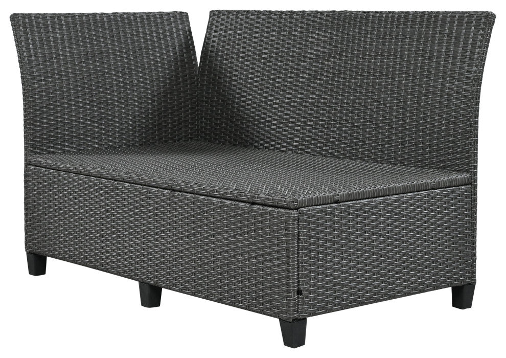 5-Piece Outdoor Wicker Patio Sofa Set, Grey