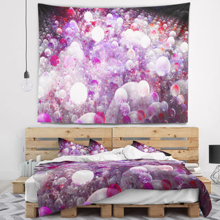 Red Fractal Molecule Pattern Abstract Wall Tapestry, 39"x32"