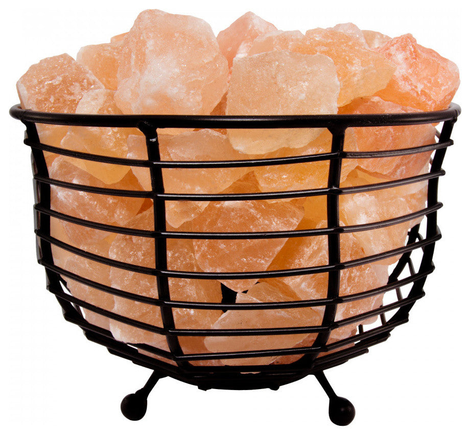 Himalayan Natural Salt Air Purifying Bowl Style Mesh Basket Lamp