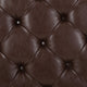 Baynes Faux Leather Tufted Wood Round Ottoman, Open Shelf, Dark Brown + Espresso