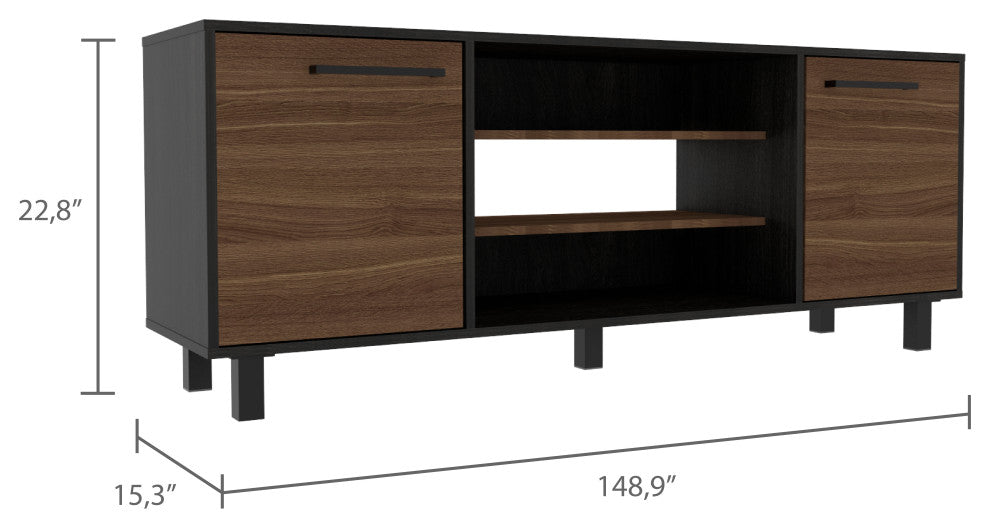 DEPOT E-SHOP Egeo TV Stand, Carbon Espresso/Pine