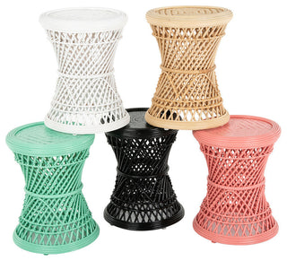 Coron Rattan Stool, Side Table/Planter Stand, Natural