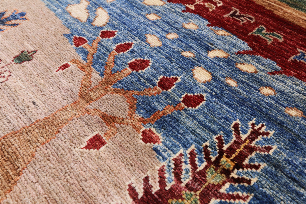 3' 11" X 5' 10" Tribal Persian Gabbeh Handmade Wool Rug - Q12293