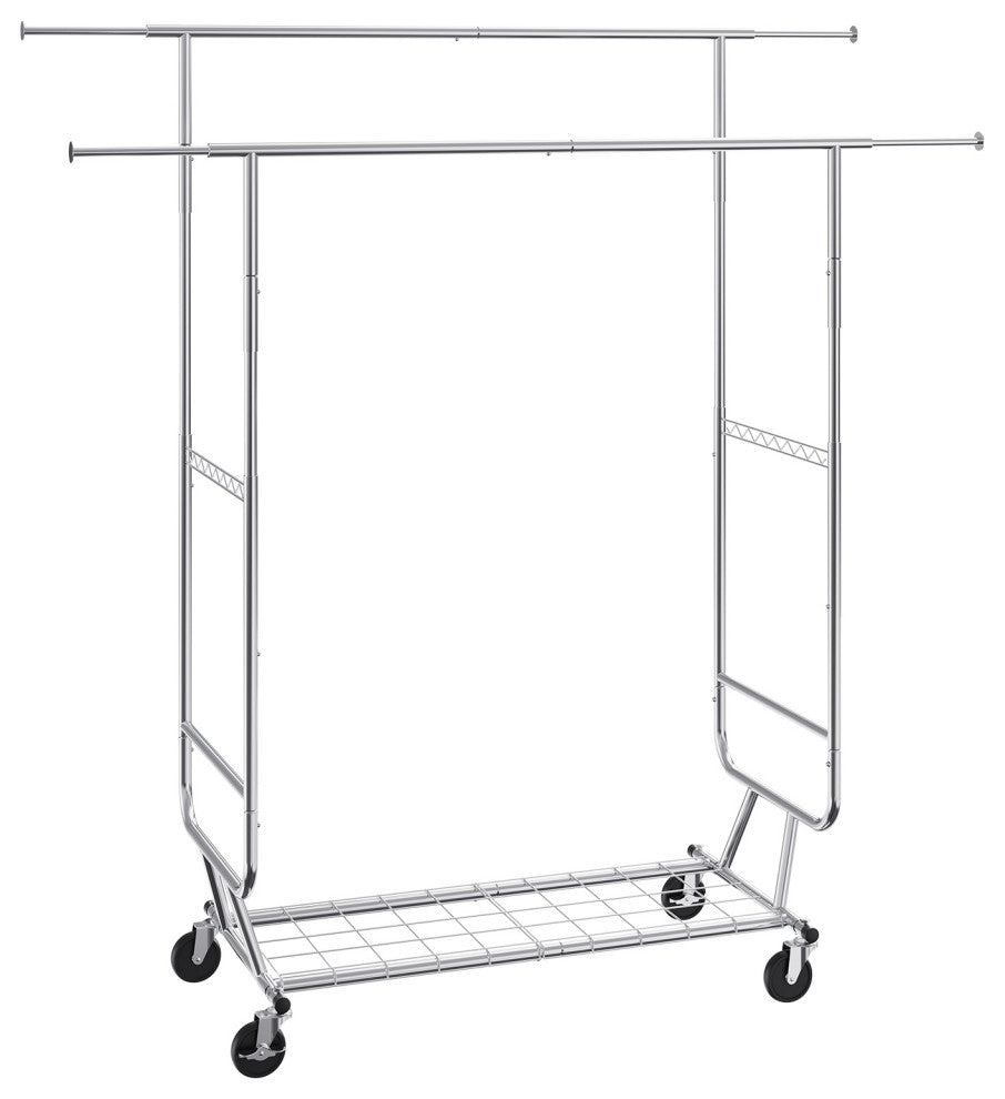 VEVOR Clothes Rack Heavy Duty Clothing Garment Rack Double Hanging Rod 600 lbs