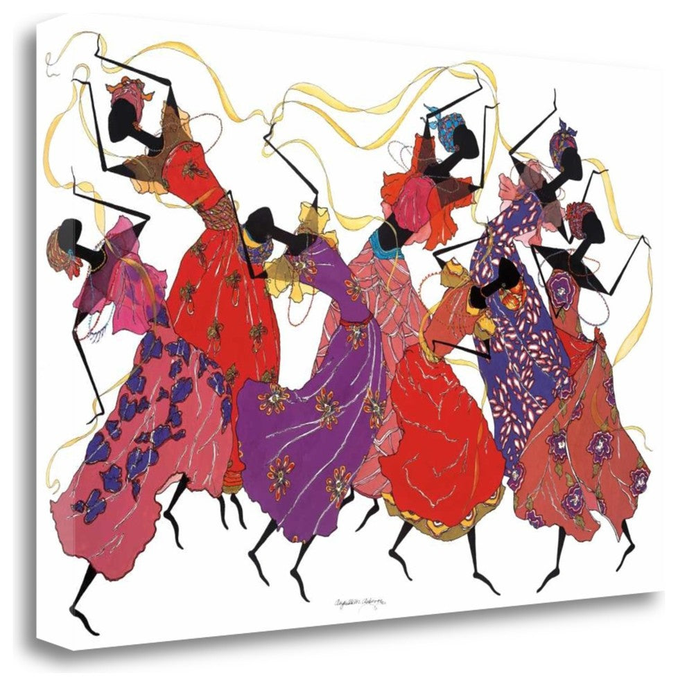 "Lead Dancer In Purple Gown" By Augusta Asberry, Giclee on Gallery Wrap Canvas