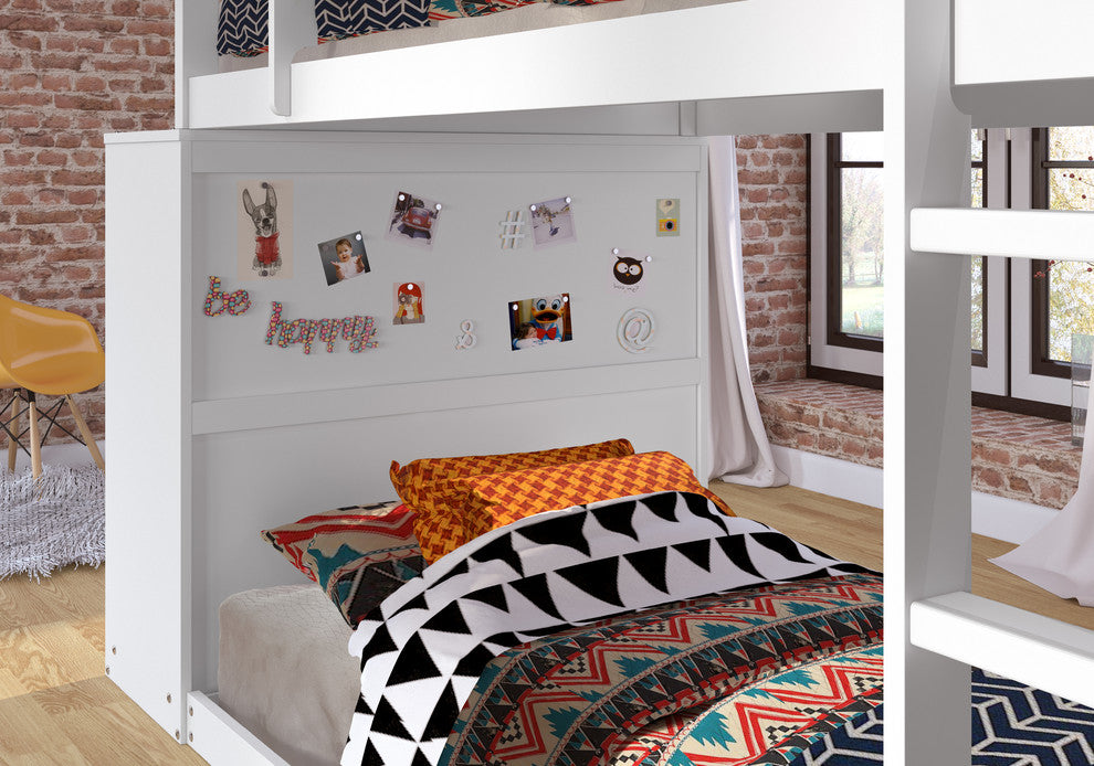 Donco Kids Chester Twin Over Twin Bunk Bed, White