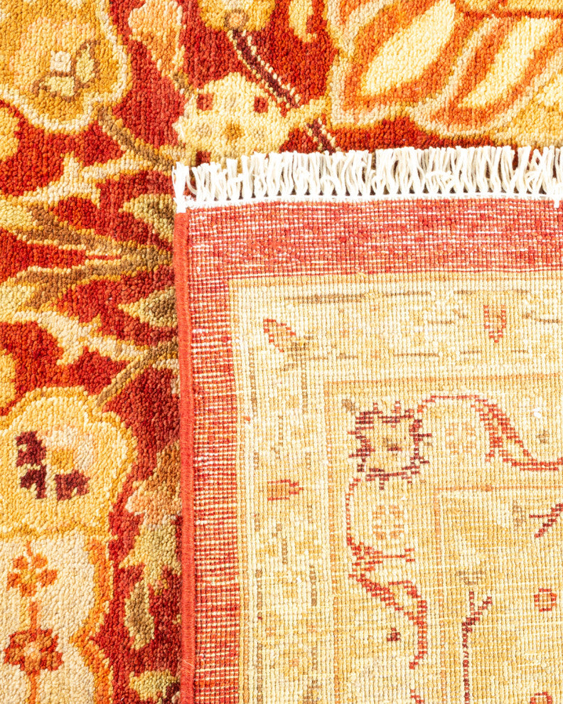 Eclectic, One-of-a-Kind Hand-Knotted Area Rug Orange, 8' 0" x 10' 9"