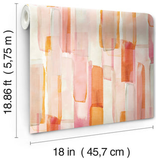 Pink Watercolor Glass Peel & Stick Wallpaper