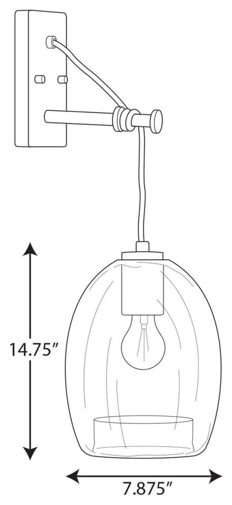 Caisson Collection Brushed Nickel 1-Light Wall Bracket