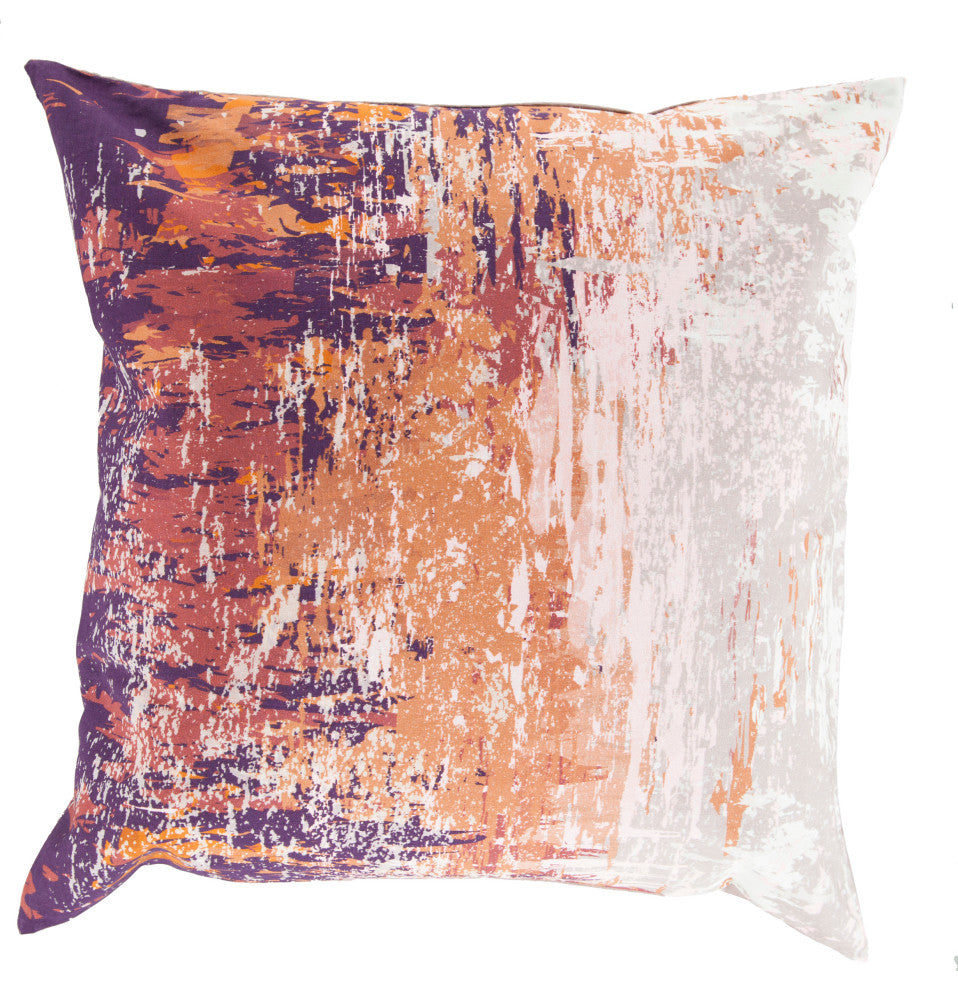 Surya Serenade SY-046 18"x18" Pillow Kit, Taupe/Blue/Burnt Orange/Purple/Blush