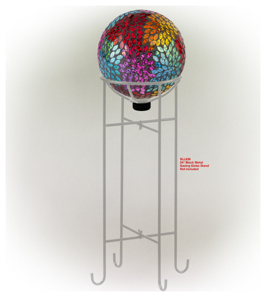 10" Colorful Mosaic Leaves Gazing Globe